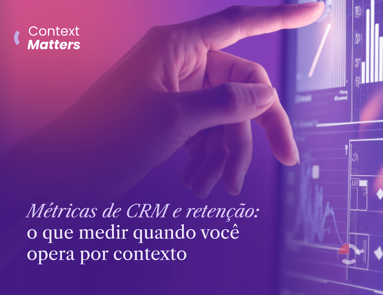 Dashboard de métricas de CRM com foco em marketing contextual e retenção de clientes.
