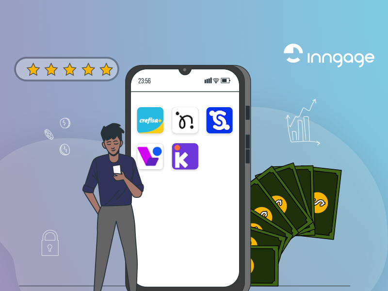 Startups Fintechs em disposição Mobile